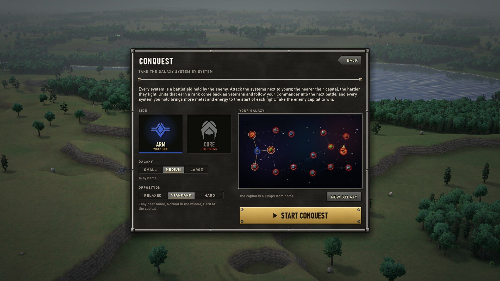 Conquest: take a galaxy of TA's worlds system by system