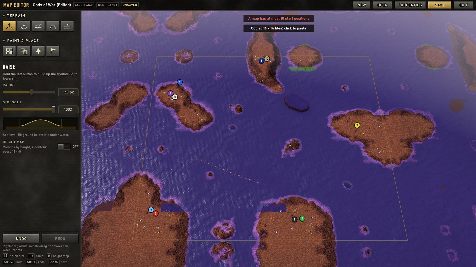 The map editor on a copy of Gods of War